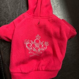 Pink Dog Sweatshirt with Skull Gem Design